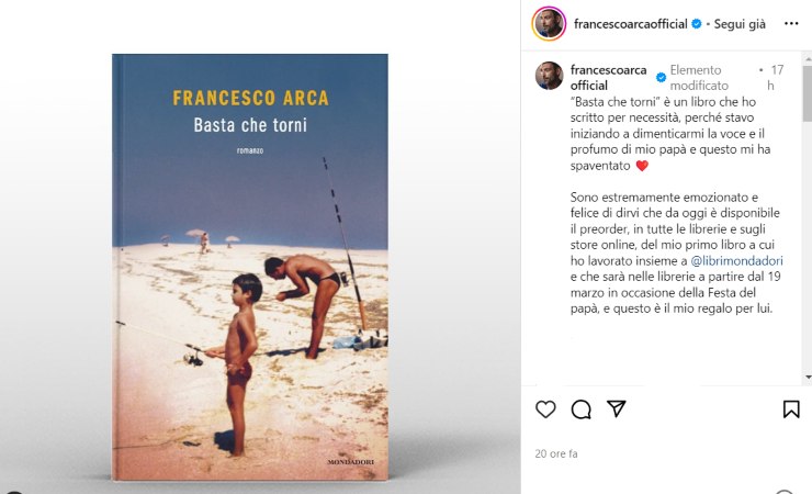 Francesco Arca scrive un libro